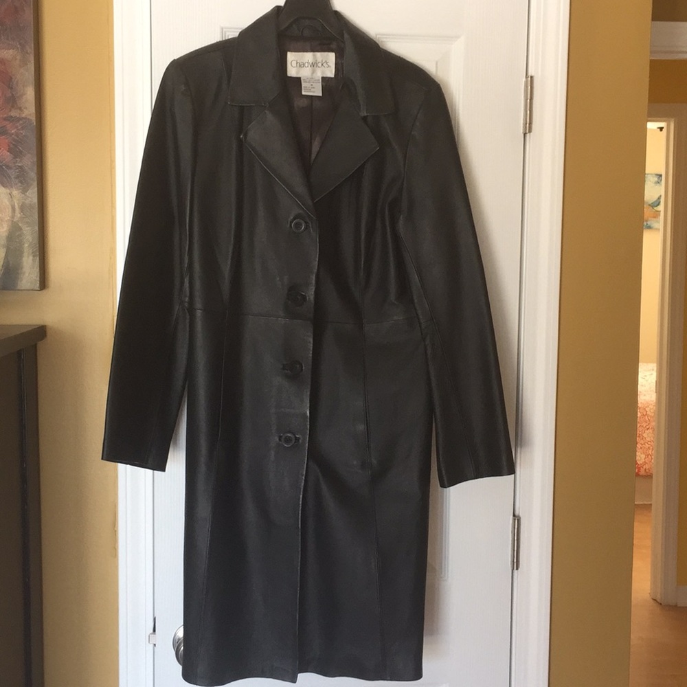 NWOT Chadwick’s Leather Trench Coat